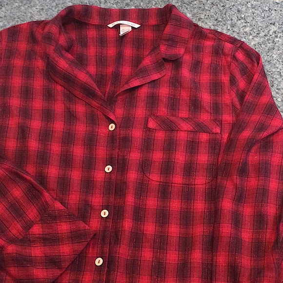 💕Victorias’ Secret flannel long sleeved shirt size medium - Picture 1 of 9